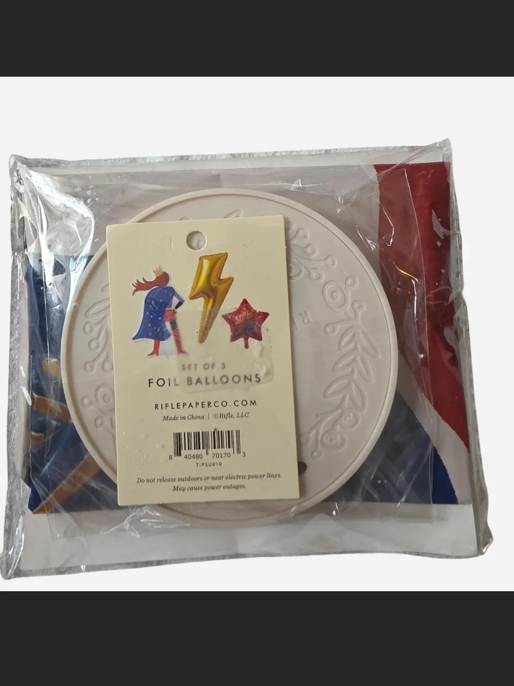 Rifle Paper Co. Foil Balloon Trio in Gold, Red, Blue